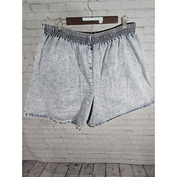 Vtg Boca Chica High Rise Acid Wash Scrunched Elastic Waist Shorts Pockets 18 - Picture 3 of 9